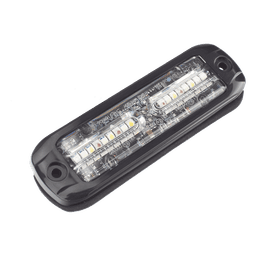 Luz de Advertencia LED Exterior / 18 LEDs / Tricolor Rojo-Azul-Blanco / Montaje Superficial / 12-24 VDC / 9-36 VDC / Óptica 360°