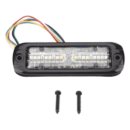Luz de Advertencia LED Exterior / 18 LEDs / Tricolor Rojo-Azul-Blanco / Montaje Superficial / 12-24 VDC / 9-36 VDC / Óptica 360°