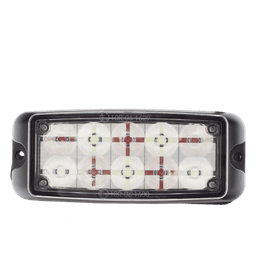 Luz LED de Advertencia / 10 LED de Alta Intensidad / Rojo/Azul / Montaje Superficial / 12-24 VDC / SAE Clase I / IP Resistente al Agua