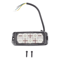 Luz LED de Advertencia / 10 LED de Alta Intensidad / Rojo/Azul / Montaje Superficial / 12-24 VDC / SAE Clase I / IP Resistente al Agua