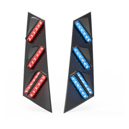 Sistema de Iluminación para Pilar de Vehículo / 6 Luces Traseras / 2 Luces de Intersección / Rojo/Azul/Ámbar Trasero / Rojo/Azul/Blanco Lateral / Compatible con Ford PIU 2020+