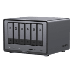 NAS UGREEN NASync DXP6800 Pro / Intel Core i5-1235U 10 Núcleos / 6 Bahías SATA + 2 M.2 NVMe / 2 Puertos Thunderbolt 4 / 2 Puertos 10GbE / 8K HDMI / PCIe 4.0 x4 / DDR5 Hasta 64GB / Compatibilidad Multiplataforma