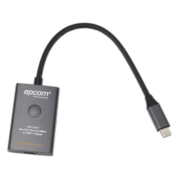 Adaptador USB-C a HDMI con Seguridad de Un Clic | Resolución 4K Ultra HD 60Hz | HDMI 2.0b 18 Gbps | DP 1.2a | Silenciamiento de Video Instantáneo | Protección ESD ±8kV | Audio 7.1 Canales | Compatibilidad Universal