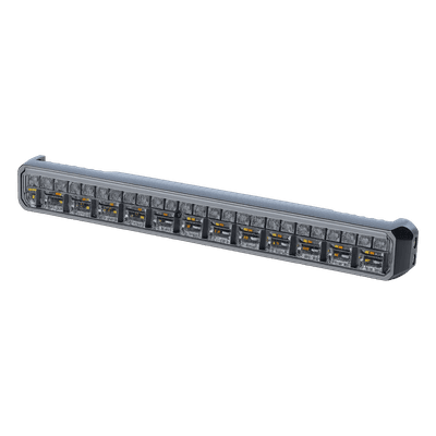 Luz Auxiliar de 45 LED, Top Rojo, Tricolor Rojo/Azul/Blanco, 11.42", Lente Transparente, SAE