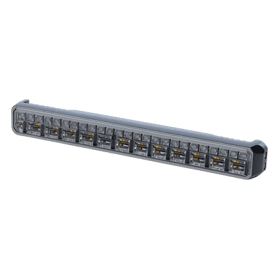 Luz Auxiliar LED / 45 LEDs Tricolor / 11.42" / Lente Transparente / SAE / 12-24 VDC / Halo Rojo