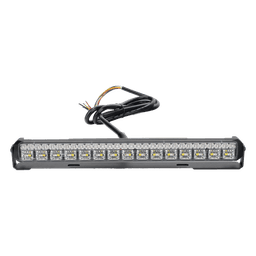 Luz Auxiliar LED / 45 LEDs Tricolor / 11.42" / Lente Transparente / SAE / 12-24 VDC / Halo Rojo