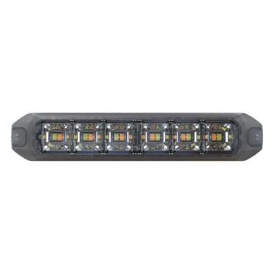 Luz Auxiliar Moldeable de 12 LED, Rojo / Azul, Lente Transparente, SAE