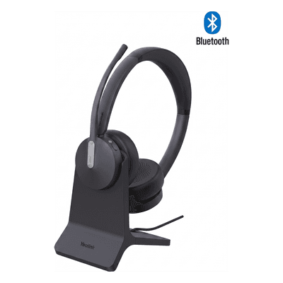 Diadema Inalambrica BH70 Dual con Stand de Carga de Yealink Certificada para Microsoft Teams con Acoustic Shield