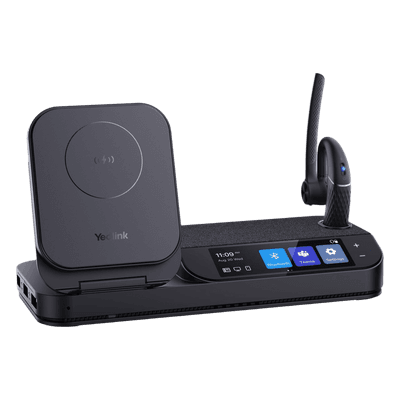 Auricular Bluetooth BH71 con Workstation de Yealink Con Pantalla Táctil de 3" con Cancelación de Ruido y Carga Inalámbrica para Smartphone