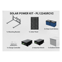 Kit Solar de 28 W con PoE Pasivo 24 Vcc para 2 Radios de Ubiquiti airMAX, Cambium ePMP