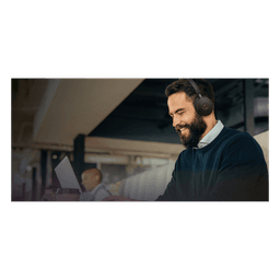 Auriculares Bluetooth UC / ANC Híbrida / 6 Micrófonos / 65 Horas / Alcance 50 m (164 ft) / USB-C & A