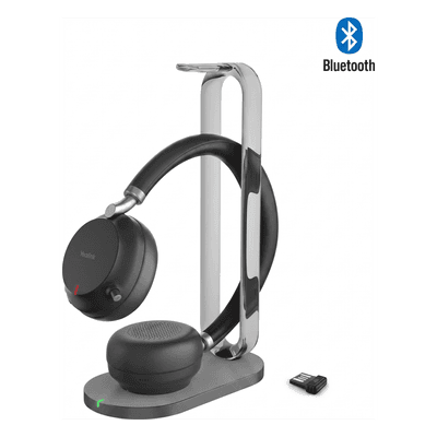 Diadema Inalambrica BH76 Plus With Charging Stand UC Black USB C/A de Yealink con ANC Híbrida y Estación de Carga Premium