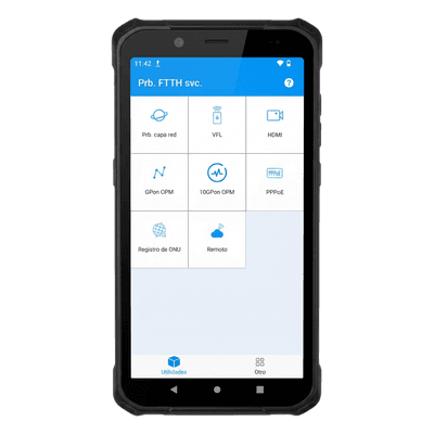 PDA Profesional Todo-en-Uno para Redes de Fibra Óptica / 2 Puertos 2.5GB / Función VFL 10mW / Función OPM / WiFi 6 / Puerto HDMI / Protección IP65