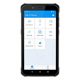PDA Profesional Todo-en-Uno para Redes de Fibra Óptica / 2 Puertos 2.5GB / Función VFL 10mW / Función OPM / WiFi 6 / Puerto HDMI / Protección IP65