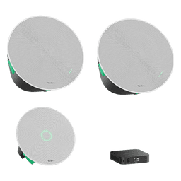 Kit de Audio para Videoconferencia / Micrófono de Techo con 16 Cápsulas / Altavoces de Techo / Switch PoE Integrado / Cobertura Extendida para Salas Medianas y Grandes