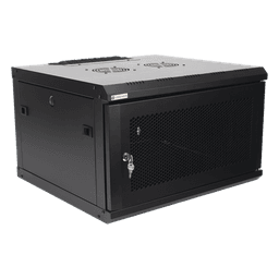 Gabinete de Pared 19 in / 6UR / 455mm Profundidad / Puerta Perforada / 60kg Carga / 14.8 x 23.6 x 21.7 in
