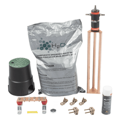 Kit de Puesta a Tierra / 30 A / Resistencia < 2 Ω / Electrodo Magnetoactivo / Compuesto Higroscópico
