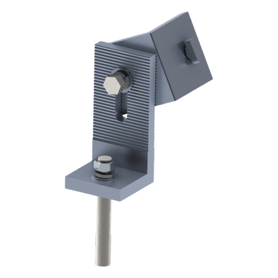 Soporte L para Riel / Techo de Concreto / Aluminio Anodizado / 40x40x90 mm / Tornillo 30 mm Incluido