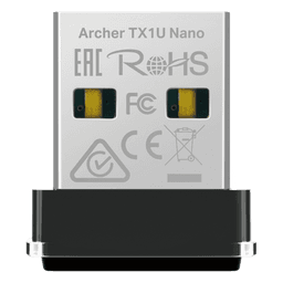 Adaptador USB Wi-Fi 6 / 287 Mbps / 2.4 GHz / Nano 17.5 × 15.8 × 7.1 mm / MU-MIMO / OFDMA / Driver Pre-cargado