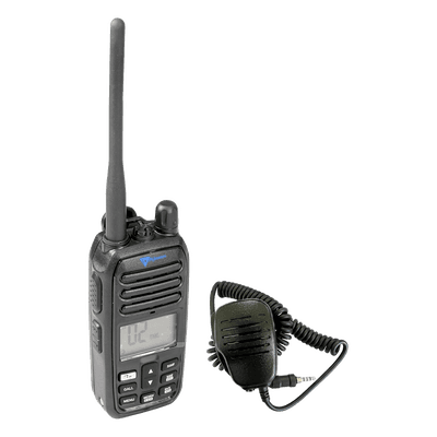 Radio Portátil Marino TXM52 / Sumergible IP67 / Luz Activada por Agua / NRC Reducción de Ruido / Dual-Watch / 5W de Potencia / Incluye Micrófono de Mano