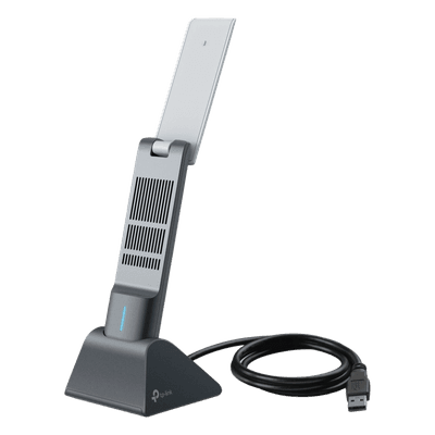 Adaptador USB Wireless Wi-Fi 6 / AX3000 (2402 Mbps + 574 Mbps) / Antenas de Alta Ganancia / USB 3.0 / Baja Latencia Gaming / WPA3 / Cuna Desmontable con Cable 1.2 m (3.9 ft)