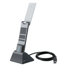 Adaptador USB Wireless Wi-Fi 6 / AX3000 (2402 Mbps + 574 Mbps) / Antenas de Alta Ganancia / USB 3.0 / Baja Latencia Gaming / WPA3 / Cuna Desmontable con Cable 1.2 m (3.9 ft)