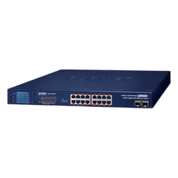 Switch No Administrable PoE+ Extender, Aislamiento VLAN de 16 Puertos Gigabit +, 2 Combo TP/SFP y Pantalla 