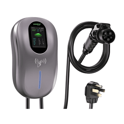 Estación de Carga para Vehículos Eléctricos / 40 A / 9.6 kW / Conector Tipo 1 (SAE J1772) / 110-240 V AC / Pantalla LCD 4.3 in (10.9 cm) / WiFi / APP / RFID / IP65 / Cable TPE 5 m (16.4 ft)