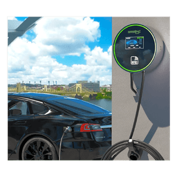 Estación de Carga para Vehículos Eléctricos / 48 A / 11.5 kW / Conector Tipo 1 (SAE J1772) / 220-250 V Monofásico y 380-480 V Trifásico / Pantalla LCD 4.3 in (10.9 cm) / Cable TPU 5 m (16.4 ft) / Plug and Play / APP Móvil / RFID / Carcasa Aluminio y UL94-V0 / IP65