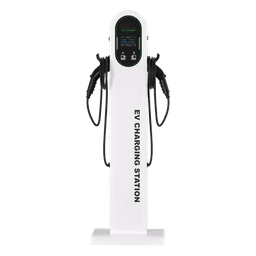 Estación de Carga para Vehículos Eléctricos / Tipo Pedestal / Doble Conector Tipo 1 (SAE J1772) / 48 A / 11.5 kW por Puerto / Pantalla LCD 4.3 in (10.9 cm) / RFID / Protección IP54 / Chasis SGCC Galvanizado