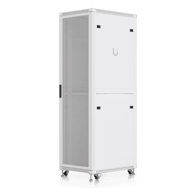 Gabinete Rack de Piso / 42U / 600 × 800 mm (23.6 x 31.5') / Carga 800 kg (1,763.7 lb) / Puerta Perforada / Ventiladores Integrados / Ruedas con Seguro