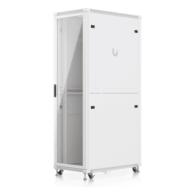 Gabinete Rack de Piso / 42U / 600 x 1000 mm (23.6 x 39.4') / Carga 800 kg (1763.7 lb) / Ventiladores con Sensor Térmico / Puerta Vidrio Templado / Ruedas Bloqueables