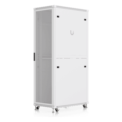 Gabinete de Rack 42U / Acero SPCC / Carga 800 kg (1763.7 lb) Estática / Profundidad Ajustable / Puertas Perforadas / Ruedas con Seguro