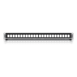 Panel Patch Keystone / 24 Puertos / 1U Rack 19" / Barra Gestión Cables / Acero SPCC / 17.4 x 2.5 x 1.7'