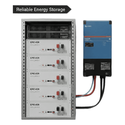 Kit Inversor Cargador  de 4 kW con Salida de 110 Vca y respaldo de 20 kWh en batería de LiFePO4