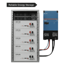 Kit Inversor Cargador  de 4 kW con Salida de 110 Vca y respaldo de 20 kWh en batería de LiFePO4