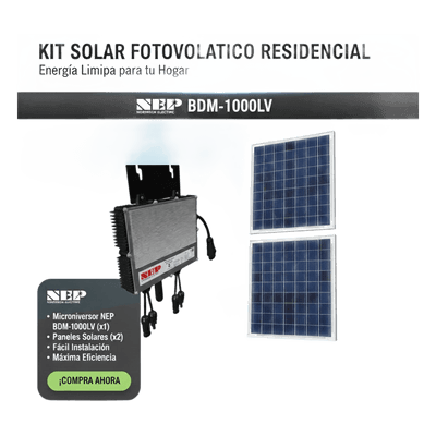 Kit Solar Interconexión / 1kW 127Vca / Microinversores / 2 Módulos 645W / Montaje Incluido