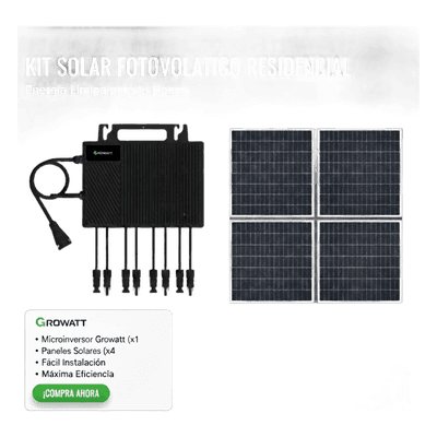 Kit Solar Interconexion  / 2.5kW  220Vca / Microinversores Growatt / Montaje Incluido  