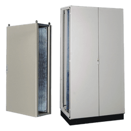 Gabinete de Acero IP55 / Puerta Doble / 1200 x 2000 x 600 mm / IK10 / Carga 110 kg / Placa Trasera 1150 x 1965 mm