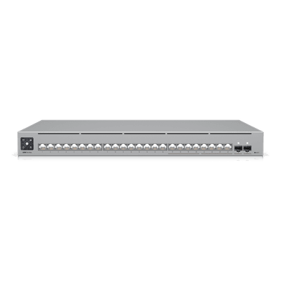 Switch Capa 3 Administrable / 24 Puertos RJ45 (8 × 2.5 GbE + 16 × 1 GbE) / 2 Puertos SFP+ 10G / 112 Gbps Switching / Pantalla LCD Táctil 1.3″ / EtherLighting™ / Montaje Rack 1U