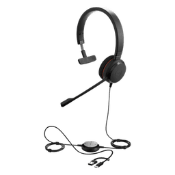 Jabra Evolve 20 Mono con Conexión USB C/A, Micrófono con Cancelación de Ruido de Ultima Generación, Configuración Plug and Play (4993-829-269)