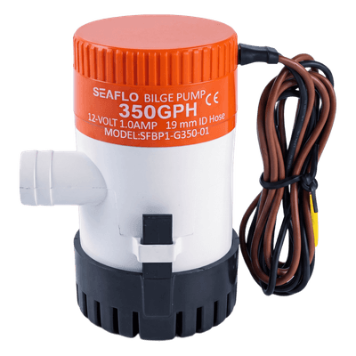 Bomba de Achique Sumergible / 350 GPH (1,325 LPH) / 12V CD / No Automática / Protección Anti-Airlock / Sellos Herméticos / Base de Filtro Removible