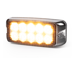 Luz de Advertencia LED / 5x2" 10 LED / Doble Color Ámbar/Claro / 55 Patrones de Destello / 12-24 VDC / SAE J595 Clase I