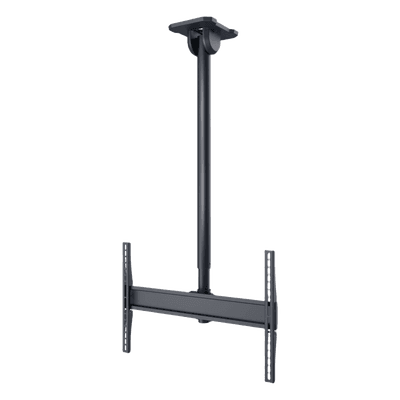 Soporte de Techo Universal / Pantallas 43" a 90"+ / Carga 150 lb (68 kg) / Extensión 39.59" a 63.21" (1006-1606 mm) / Rotación 360° / Inclinación +20°/-5° / Techos Planos