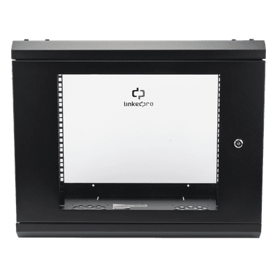 Gabinete de Pared 9U / 19" Rack / Cristal Templado / 455 mm Profundidad (1.49 ft) / Acero Reforzado / 80 kg Carga