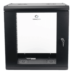 Gabinete de Pared 12U / Profundidad 455 mm (18 in) / Cristal Templado / Acero Reforzado / Carga 80 kg