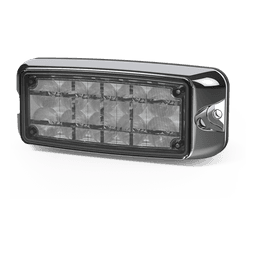 Luz De Advertencia De 5x2" 10 Led, Rojo/Claro, Bisel Cromado, Lente Transparente