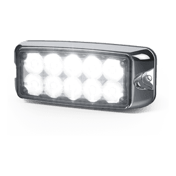 Luz De Advertencia De 5x2" 10 Led, Rojo/Claro, Bisel Cromado, Lente Transparente