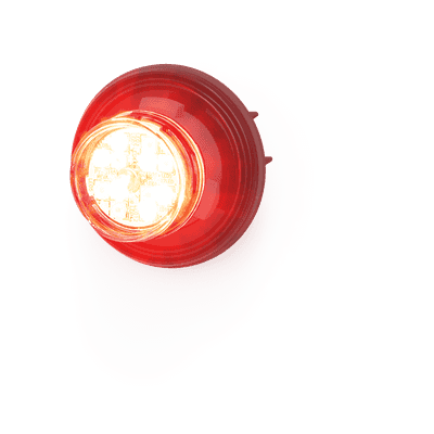 Estrobo Oculto LED / 12 LEDs / Rojo/Claro / 12-24 V DC / Bisel Negro / Lente Transparente / 0.39 ft Perfil Bajo
