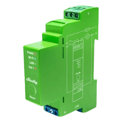 Regulador Inteligente DIN / 1 Canal / Atenuación Progresiva / Medición de Potencia / Wi-Fi 2.4 GHz / Bluetooth / Ethernet / 110-240V AC / 16 A